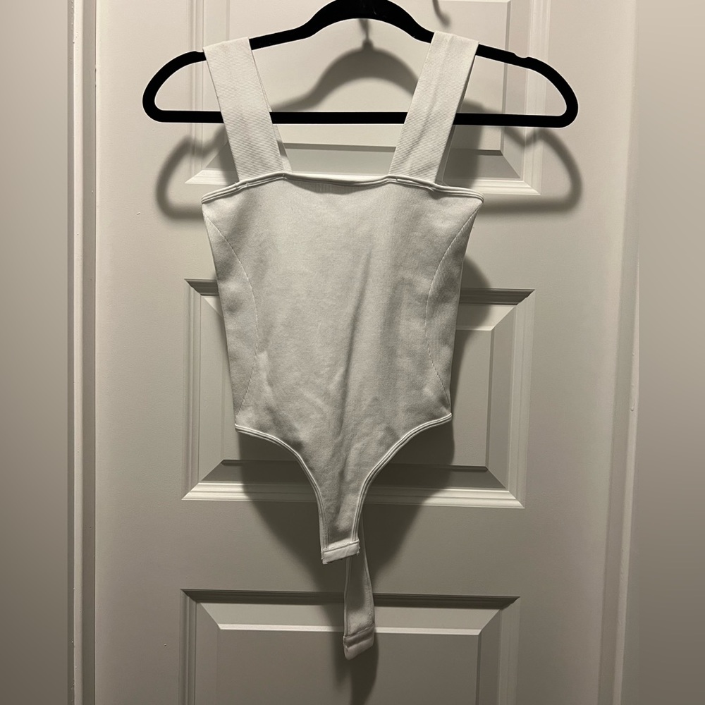 Square neck, white, tank bodysuit